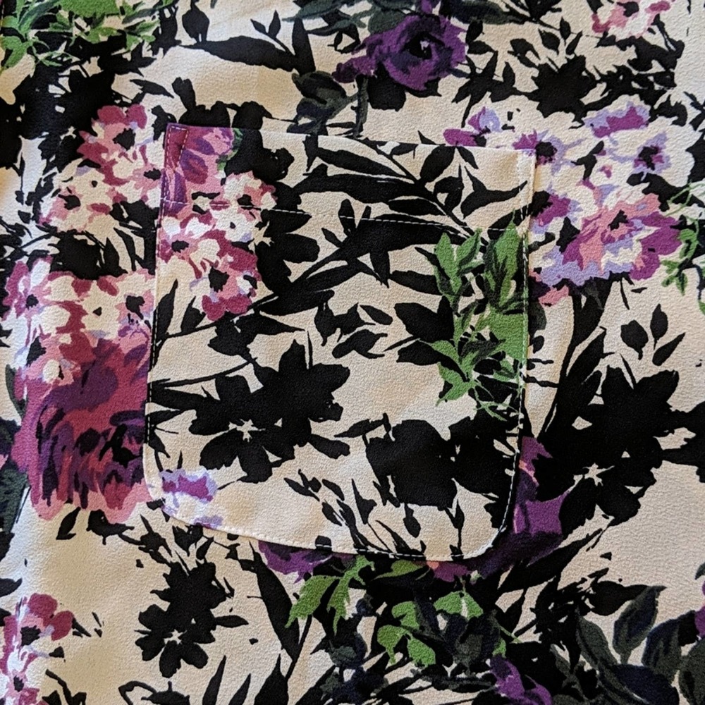 J. Jill Floral Leaf Print Button Down Blouse XL $99 - Picture 6 of 7